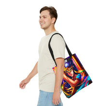 Load image into Gallery viewer, Mardi Gras Ribbon Mask #2 Tote Bag AI Artwork 100% Polyester
