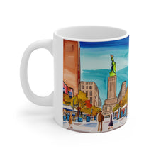 Load image into Gallery viewer, At the Cafe Statue of Liberty New York  #11 Mug 11oz mug AI-Generated Artwork
