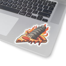 Load image into Gallery viewer, Leaning Tower of Pisa Pizza Slice Foodie Vinyl Stickers, Laptop, Journal, #23
