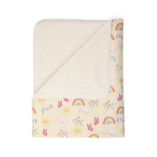 Load image into Gallery viewer, Fleece Sherpa Blanket Pastel Rainbows &amp; Butterflies
