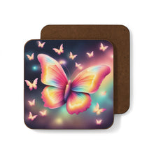 Load image into Gallery viewer, Retro Psychedelic Butterflies #46 Hardboard Back AI-Enhanced Beverage Coasters
