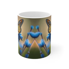 Load image into Gallery viewer, December Blue Topaz Birth Month Colors Fairies &amp; Butterflies #1 Mug 11oz mug AI-Generated Artwork
