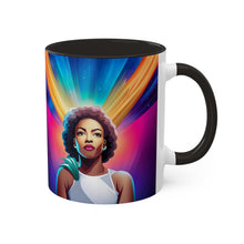 Load image into Gallery viewer, Colors of Africa Pop Art Colorful #13 AI 11oz Black Accent Coffee Mug
