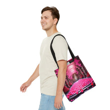 Load image into Gallery viewer, Cathedral of Love filled with Pink Heart Series Tote Bag AI Artwork 100% Polyester #8
