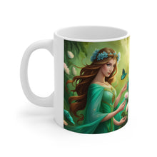 Load image into Gallery viewer, May Emerald Birth Month Colors Fairies &amp; Butterflies #4 Mug 11oz mug AI-Generated Artwork
