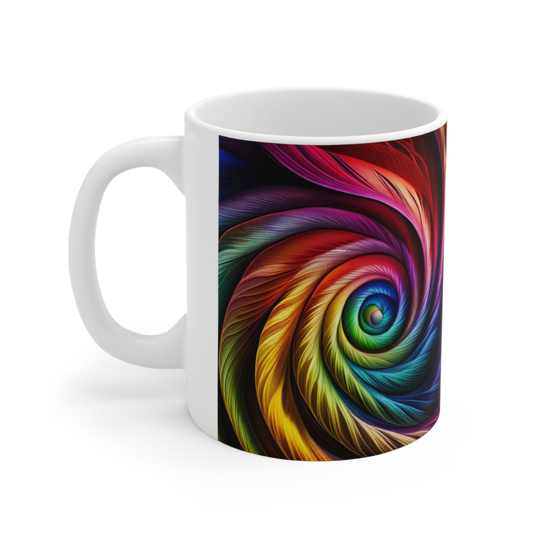 Fusion of Bright Rainbow Swirls in Motion #13 Mug 11oz mug AI-Generated Artwork