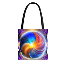 Load image into Gallery viewer, Ying Infinite Beauty Spiral Fusion of Colors #2 Tote Bag AI Artwork 100% Polyester
