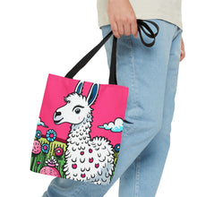 Load image into Gallery viewer, Field of a Llama #6 Tote Bag AI Artwork 100% Polyester
