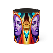 Load image into Gallery viewer, Colors of Africa Pop Art Colorful #15 AI 11oz Black Accent Coffee Mug
