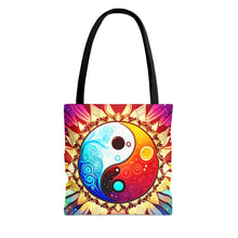 Load image into Gallery viewer, Ying Infinite Beauty  Yellow Burst Fusion of Colors #5 Tote Bag AI Artwork 100% Polyester
