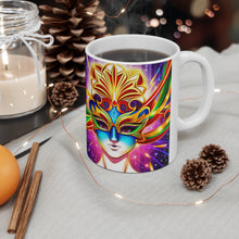 Load image into Gallery viewer, Mardi Gras Mask Ribbon #1 Mug  AI-Generated Artwork 11oz mug
