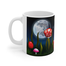 Load image into Gallery viewer, Lunar Moon Scene Toadstools and Lillies #5 Mug 11oz mug AI-Generated Artwork
