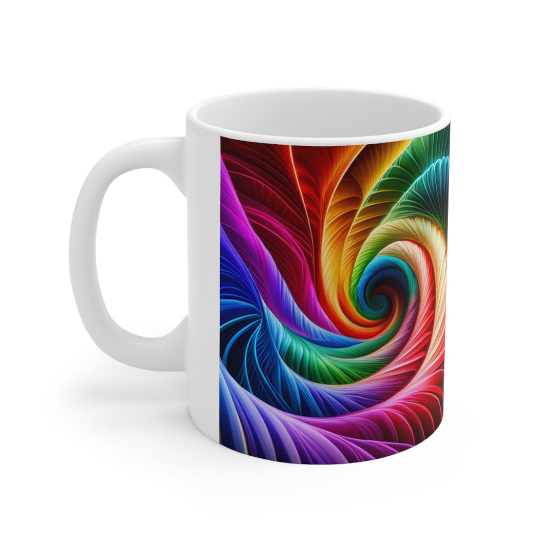 Fusion of Bright Rainbow Swirls in Motion #14 Mug 11oz mug AI-Generated Artwork