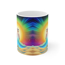 Load image into Gallery viewer, Beautiful Owl Standing in a Sea of Colors #6 Mug 11oz mug AI-Generated Artwork
