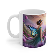 Load image into Gallery viewer, February Amethyst Birth Month Colors Fairies &amp; Butterflies #2 Mug 11oz mug AI-Generated Artwork
