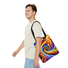 Load image into Gallery viewer, Motion Tye Dye Swirls and Ripples Tote Bag AI Artwork 100% Polyester #4
