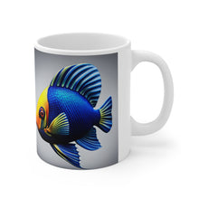 Load image into Gallery viewer, Single Blue Fish A Menagerie of Sealife Mug 11oz mug AI-Generated Artwork
