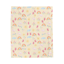 Load image into Gallery viewer, Velveteen Plush Blanket with Rainbows and Butterflies
