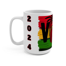 Load image into Gallery viewer, 2024 Election Mask, Civic Engagement Straw Ceramic Coffee Mug 15oz
