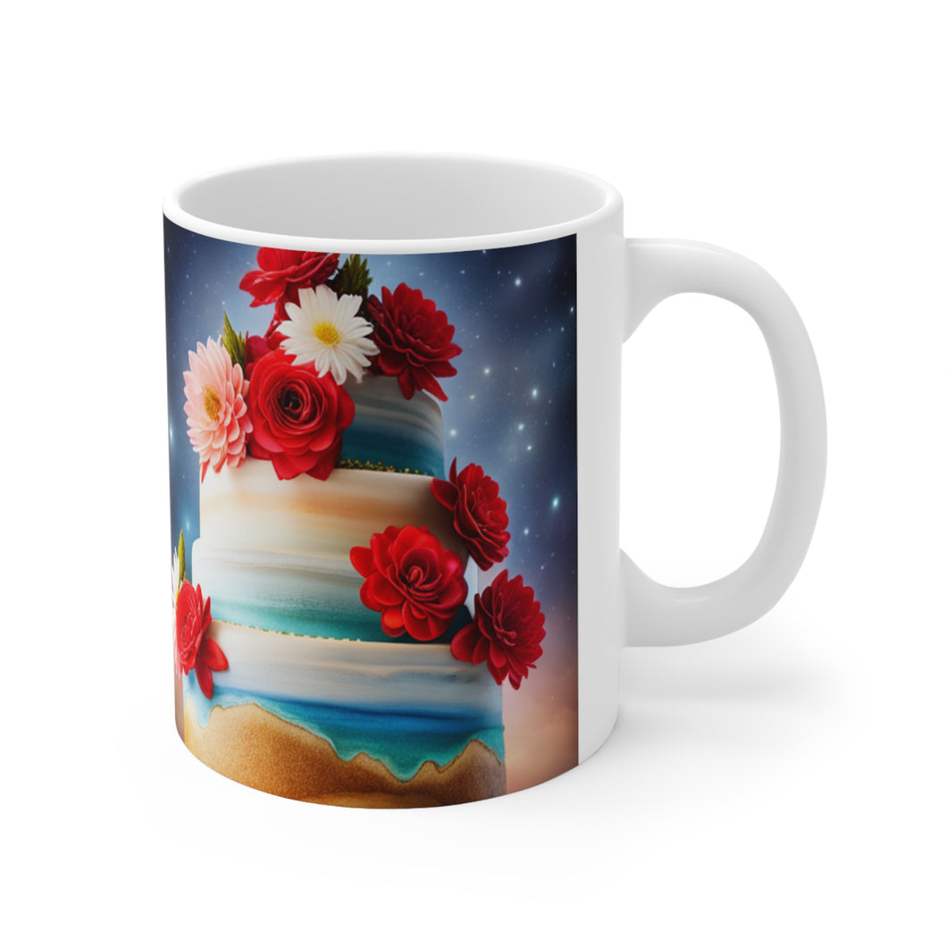 Happy 4th of July Cake Celebration #11 Ceramic 11oz mug AI-Generated Artwork
