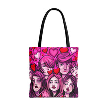 Load image into Gallery viewer, Faces of Love the Pink Heart Series #16 Tote Bag AI Artwork 100% Polyester
