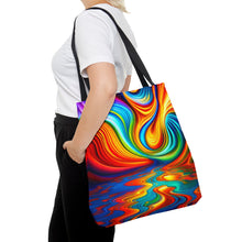 Load image into Gallery viewer, Tye Dye Swirls and Ripples #5 Tote Bag AI Artwork 100% Polyester
