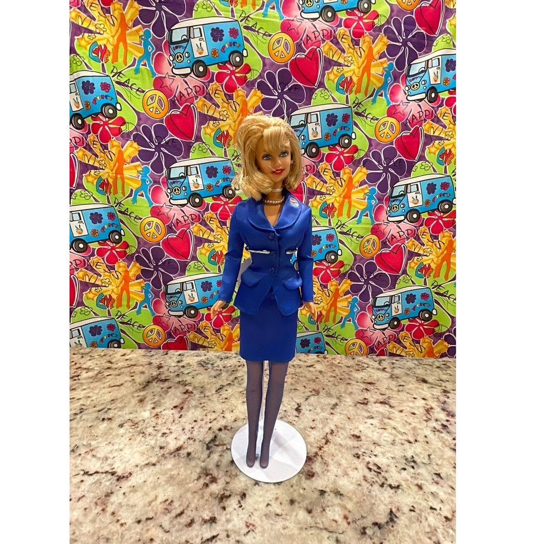 Mattel 2000 Barbie for President Fashion Doll  #17 Blue Suit As Shown