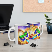 Load image into Gallery viewer, Mardi Gras Mask Ribbon #3 Mug  AI-Generated Artwork 11oz mug
