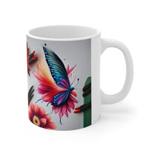 Load image into Gallery viewer, July Ruby Birth Month Colors Fairies &amp; Butterflies #4 Mug 11oz mug AI-Generated Artwork
