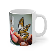 Load image into Gallery viewer, April Diamond Birth Month Colors Fairies &amp; Butterflies #3 Mug 11oz mug AI-Generated Artwork
