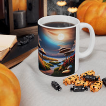 Load image into Gallery viewer, Lunar Moon &amp; Mushrooms Fantasy Art #7 Ceramic Mug 11oz AI Generated Artwork
