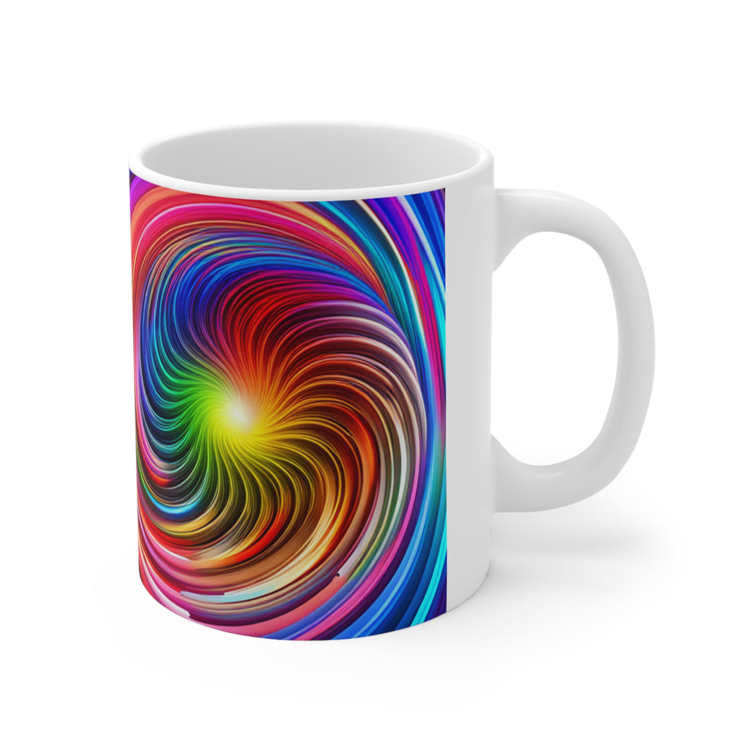 Bright Rainbow Swirls in Motion #7 Mug 11oz mug AI-Generated Artwork