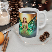 Load image into Gallery viewer, May Emerald Birth Month Colors Fairies &amp; Butterflies #1 Mug 11oz mug AI-Generated Artwork
