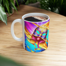 Load image into Gallery viewer, Mardi Gras Mask Ribbon #4 Mug  AI-Generated Artwork 11oz mug
