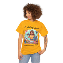 Load image into Gallery viewer, Crafting Queen: Where Creativity Reigns, T-Shirt Designing 100% Cotton Classic
