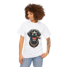 Load image into Gallery viewer, Muse Wearable The Dog Life Black Labrador Cigar Gold Chain Crewneck T-Shirt
