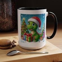 Load image into Gallery viewer, Mug Dinosaur Christmas Santa Hat Holiday Coffee Cup 11, 15oz
