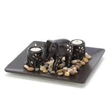 Load image into Gallery viewer, Elephant Candleholder Set MDF Wood
