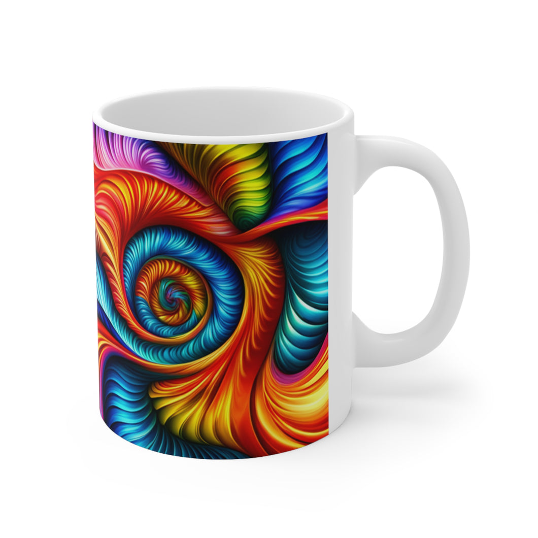 Tye Dye Swirls & Ripples #9 Ceramic 11oz AI Decorative Mug