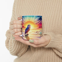 Load image into Gallery viewer, Beautiful Owl Standing in a Sea of Colors #4 Mug 11oz mug AI-Generated Artwork
