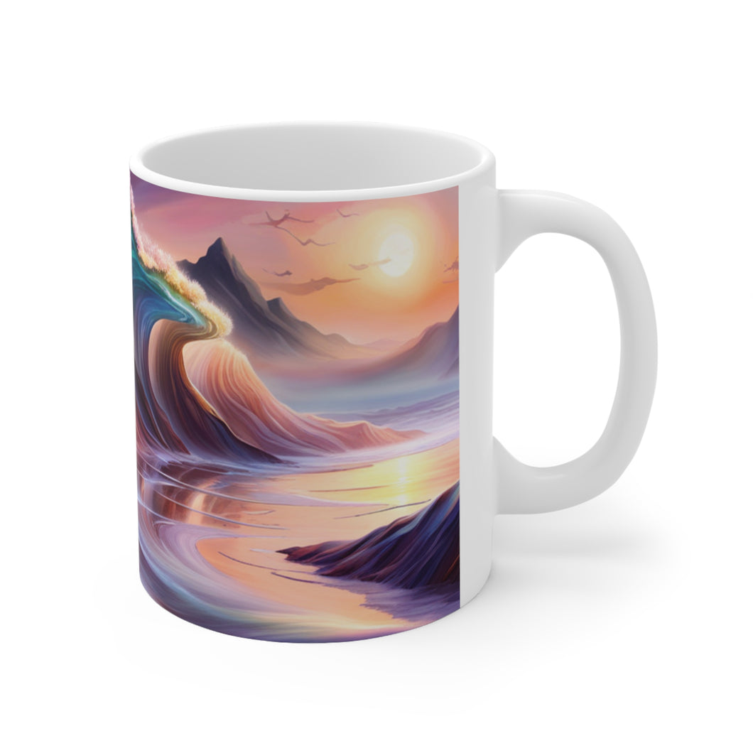 Pastel Sea-life Sunset #23 Ceramic Mug 11oz mug AI-Generated Artwork