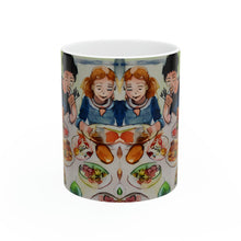 Load image into Gallery viewer, Family Dinner in Watercolors Ceramic 11oz AI Decorative Mug
