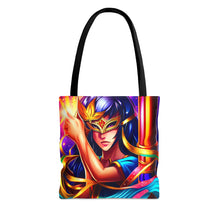 Load image into Gallery viewer, Mardi Gras Ribbon Mask #2 Tote Bag AI Artwork 100% Polyester
