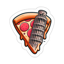 Load image into Gallery viewer, Leaning Tower of Pisa Pizza Slice Foodie Vinyl Stickers, Laptop, Journal, #21
