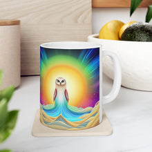 Load image into Gallery viewer, Beautiful Owl Standing in a Sea of Colors #6 Mug 11oz mug AI-Generated Artwork
