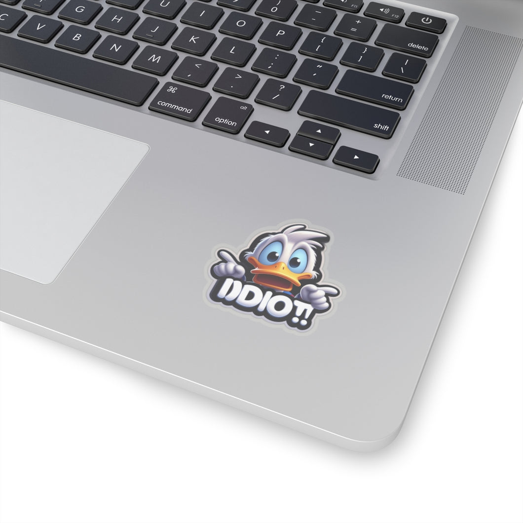 Angry Idiot duck-ese Duck Vinyl Stickers, Laptop, Journal, Whimsical, Humor #6