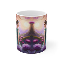 Load image into Gallery viewer, February Amethyst Birth Month Colors Fairies &amp; Butterflies #2 Mug 11oz mug AI-Generated Artwork
