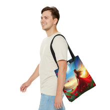 Load image into Gallery viewer, Moon Light Hearts Red Skies Series #4 Tote Bag AI Artwork 100% Polyester
