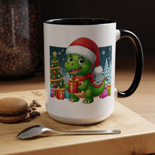 Load image into Gallery viewer, Mug Dinosaur Christmas Wonderland Santa Hat Holiday Coffee Cup 11, 15oz
