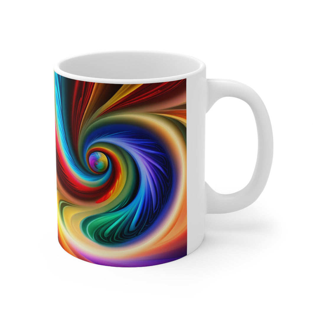 Bright Rainbow Swirls in Motion #8 Mug 11oz mug AI-Generated Artwork